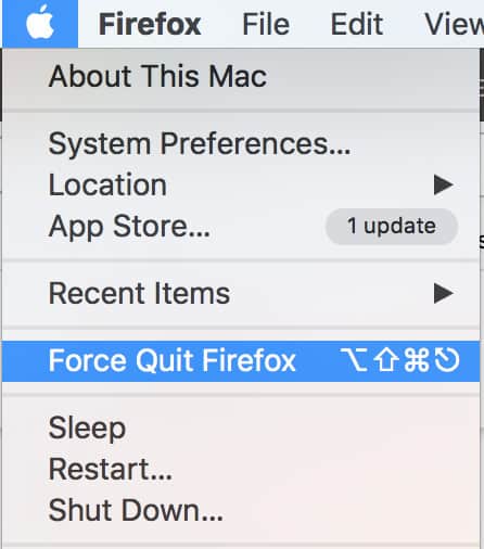 force quit application on mac - apple menu