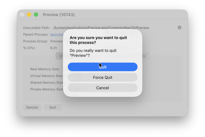 force quit on a mac with activity monitor