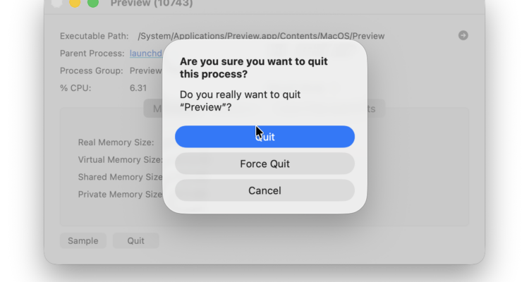 force quit on a mac with activity monitor