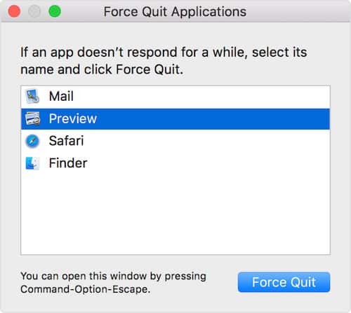 force quit window on mac