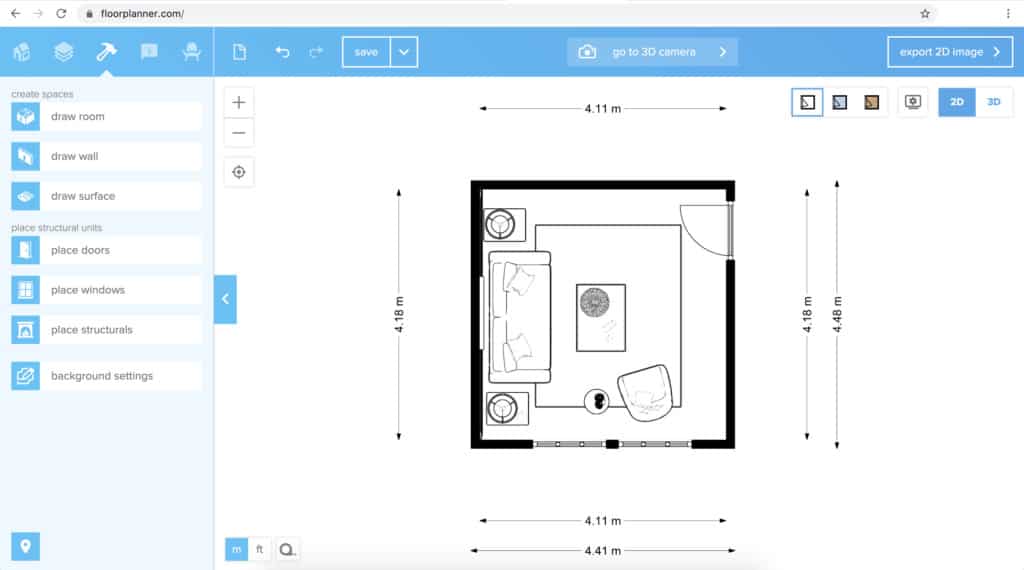 best interior design software - floorplan editor