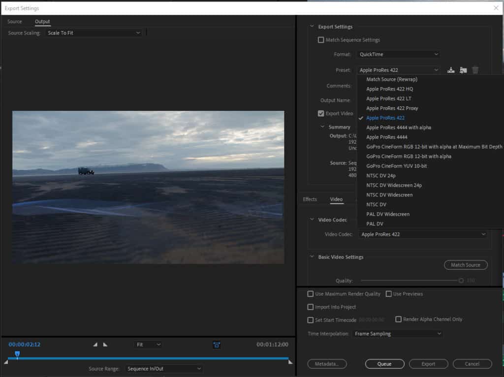 adobe premiere pro mac - export video