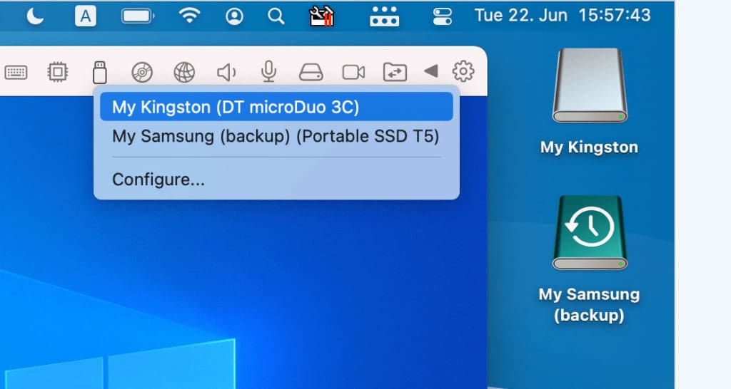 parallels usb support