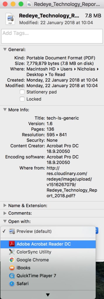 adobe reader default pdf on mac