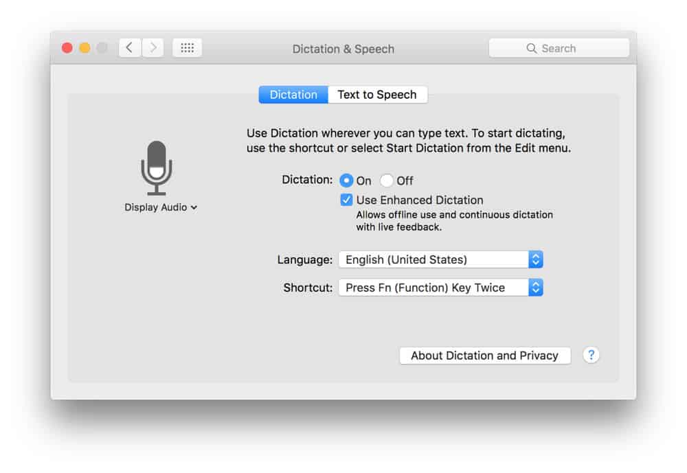 dictate on mac