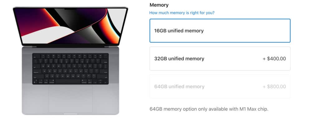 macbook pro m1 memory upgrade