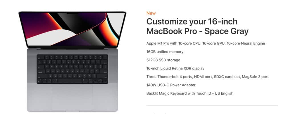 macbook pro m1 specifications