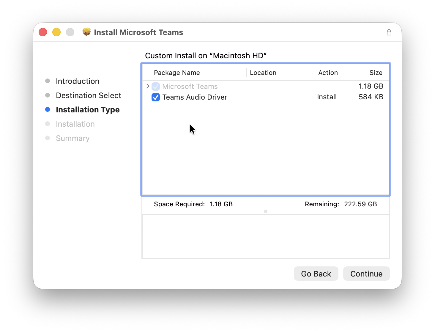 microsoft teams for mac installer