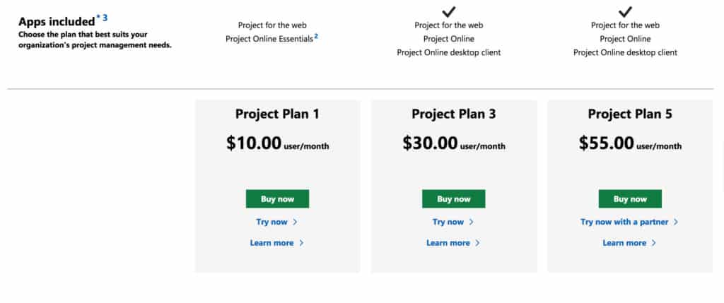 microsoft project vs project online pricing