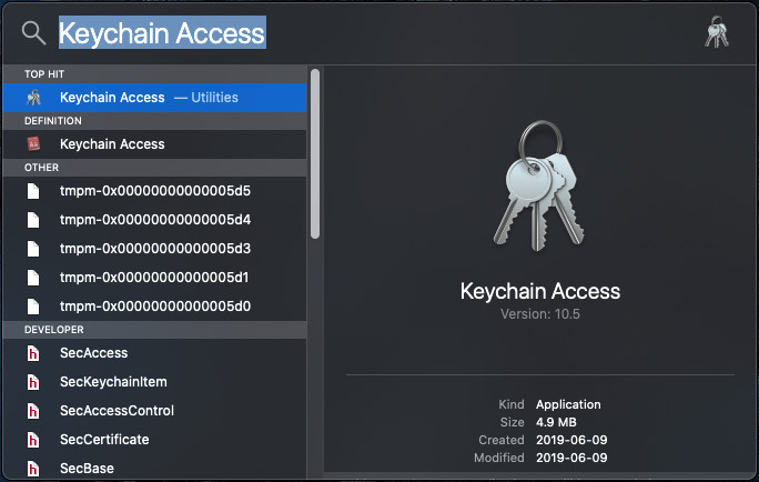 printer authentication mac - keychain