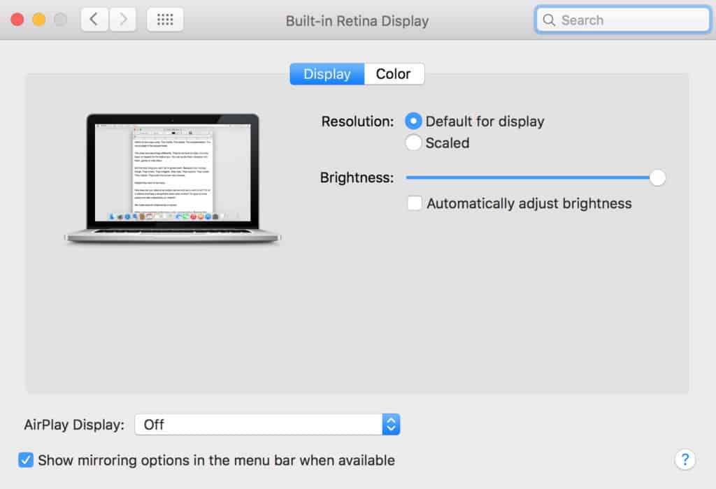 reset external display mac