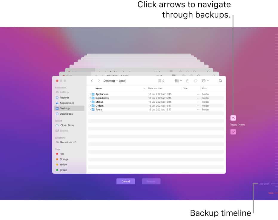 time machine backups