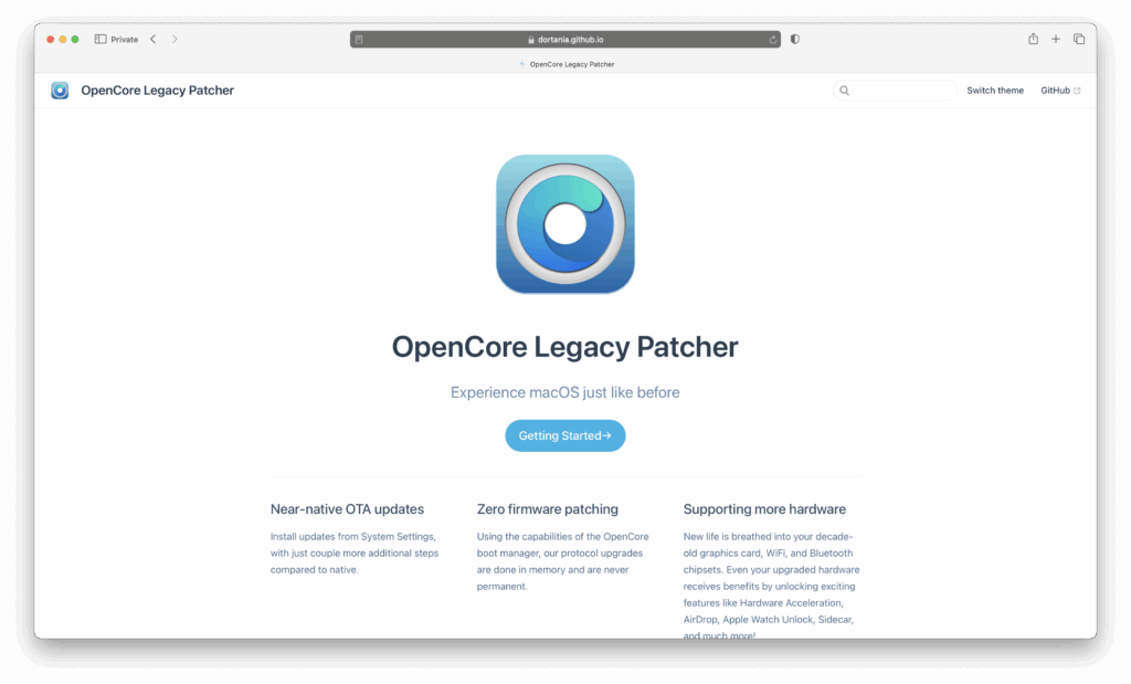 opencore legacy patcher