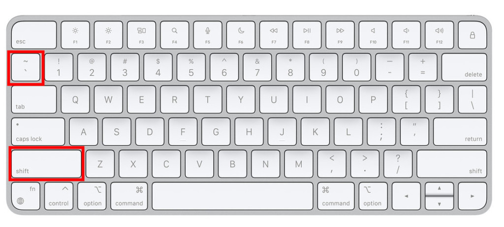 tilde us keyboard on mac