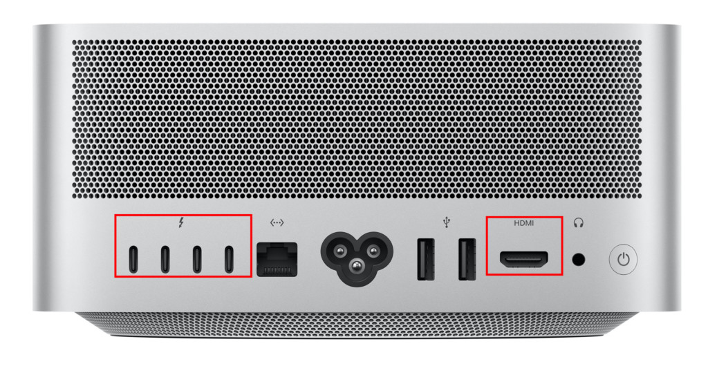 connect display mac studio - ports