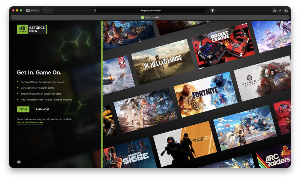geforce now for mac