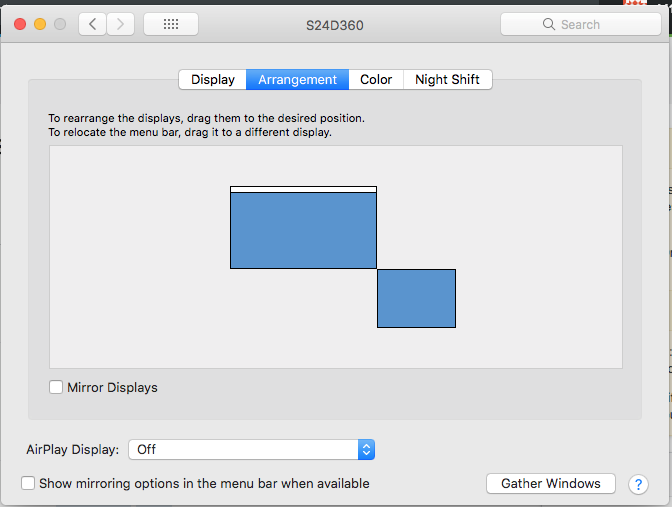 mac mini connect monitor arrangement settings