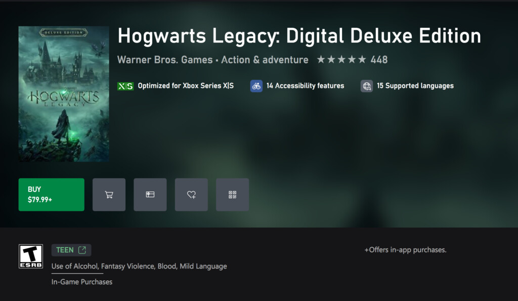 hogwarts legacy for xbox