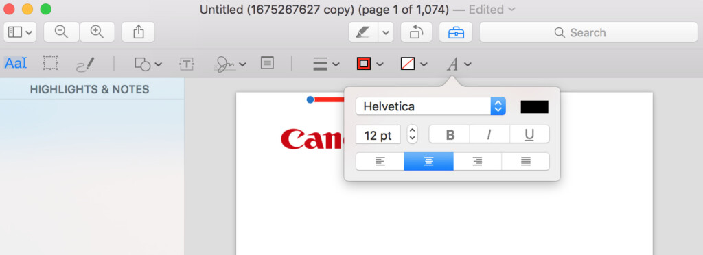 text formatting preview mac