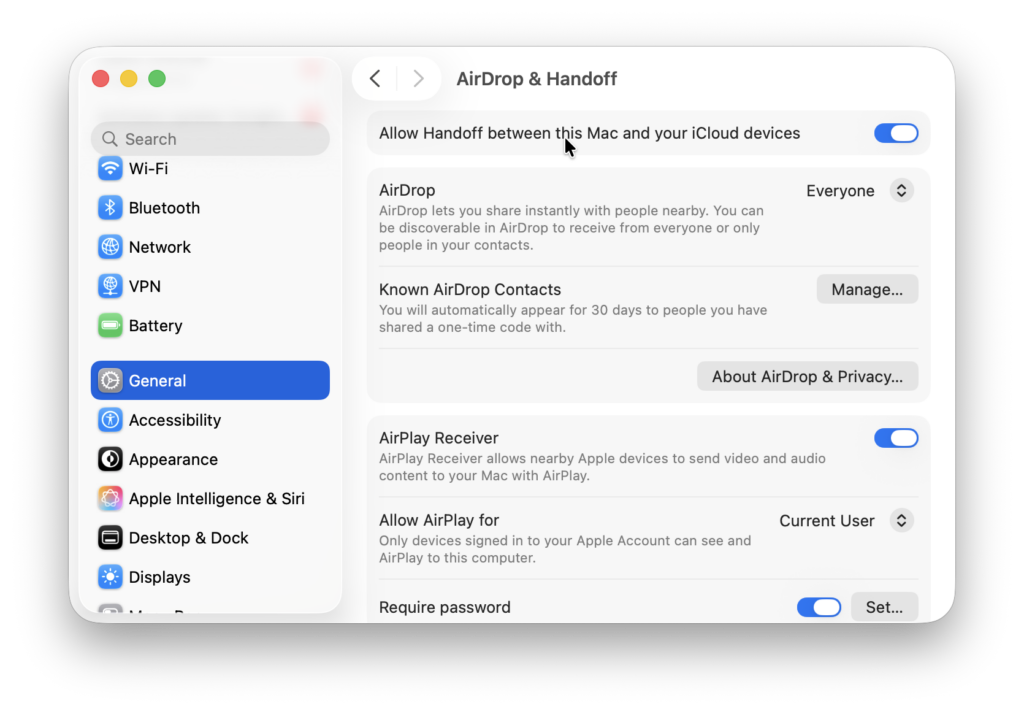 airdrop and handoff ios