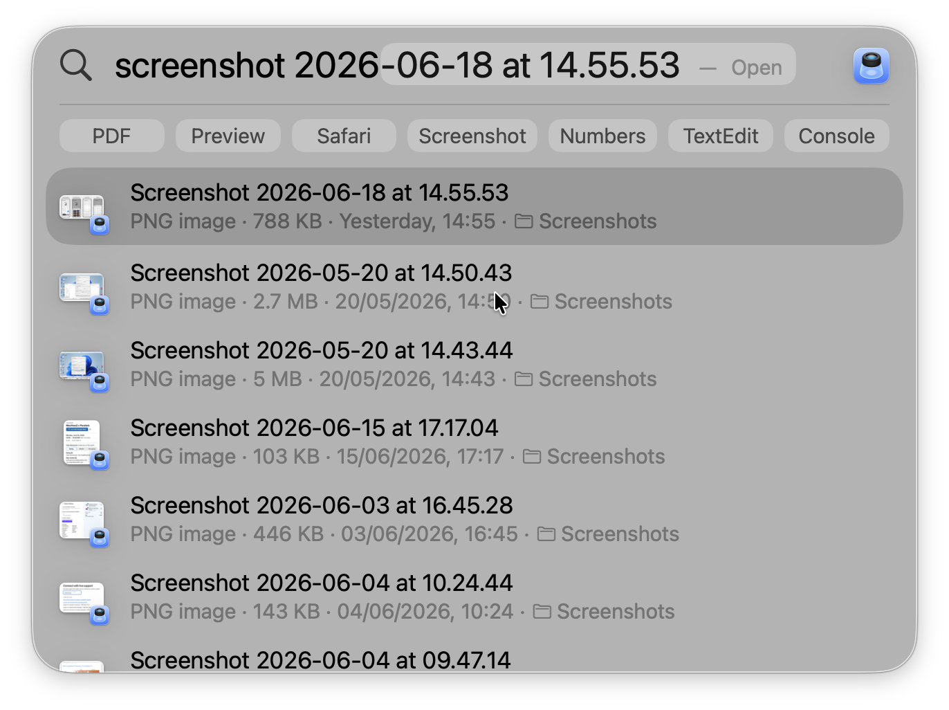 find lost screenshots on a mac