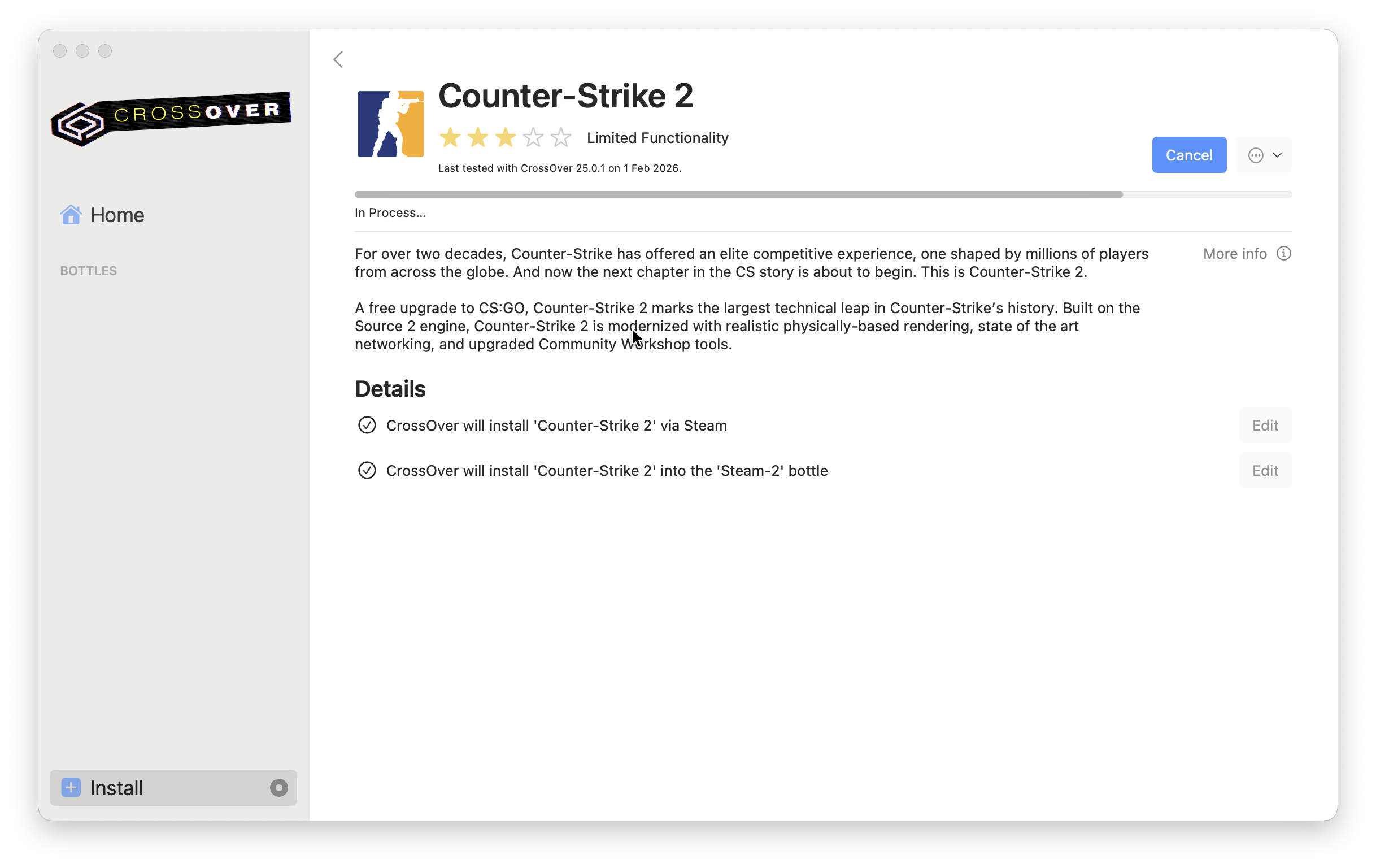 how to play counter strike 2 on mac with crossover