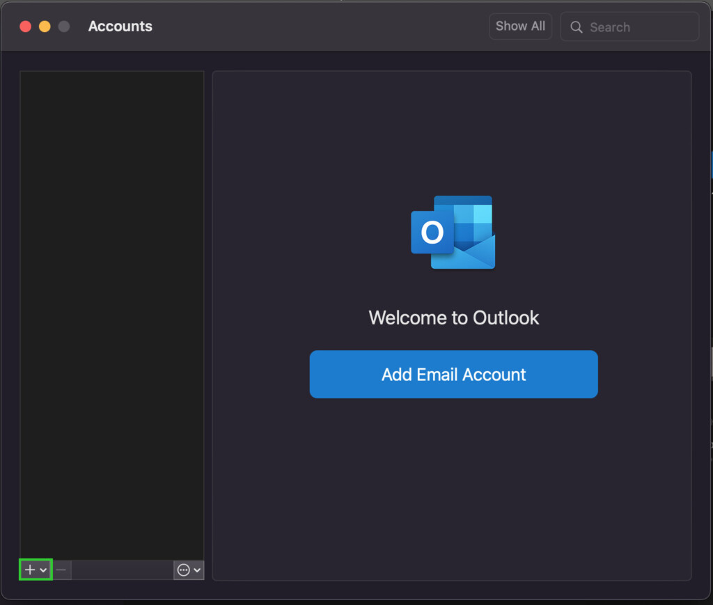 outlook mac add email account