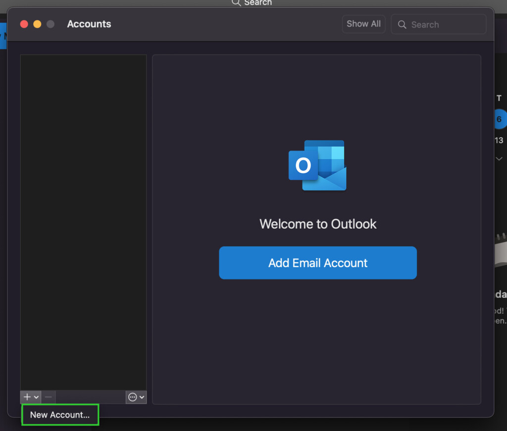 outlook mac imap add email account