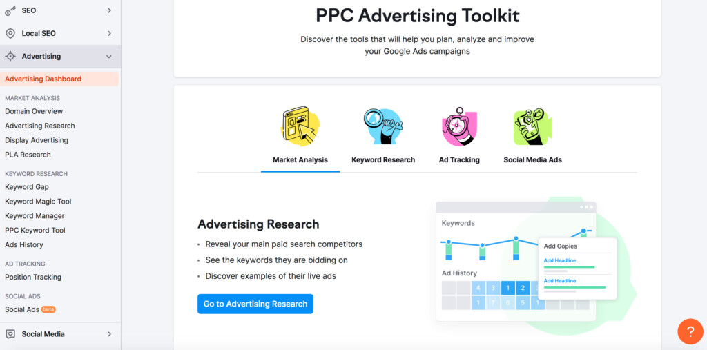 semrush ppc advertising toolkit