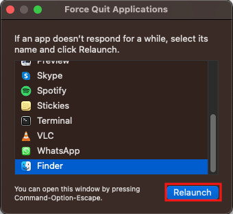 relaunch force quit applications