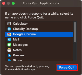 Force Quitting Programs