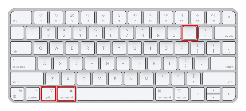 zoom out keyboard shortcut
