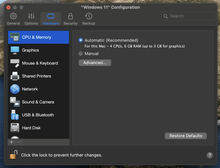 windows 11 settings parallels mac