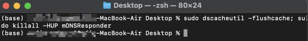 How to flush the dns cache on a mac using a terminal 1