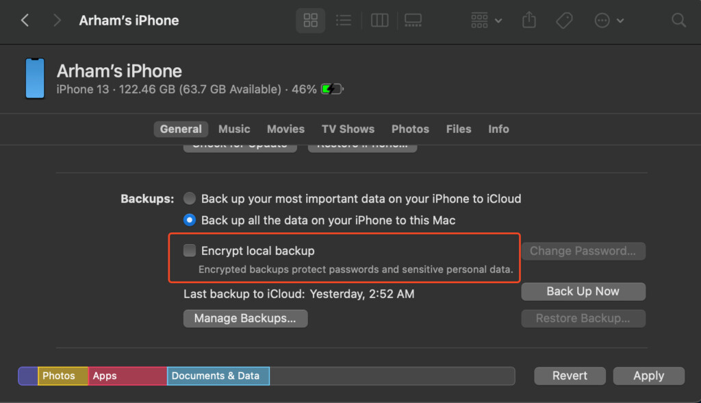 how to backup iphone to mac using usb 4