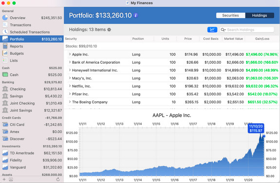 see finance investment tracking