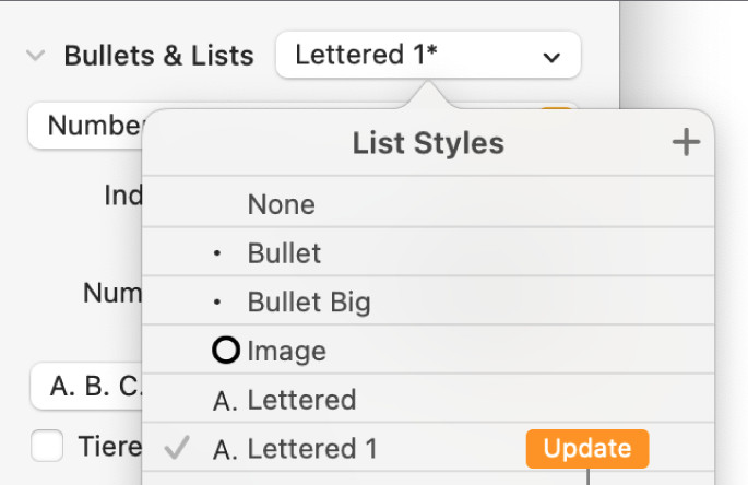 type bullet point pages mac