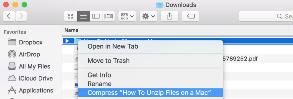 compress files on mac archive utility