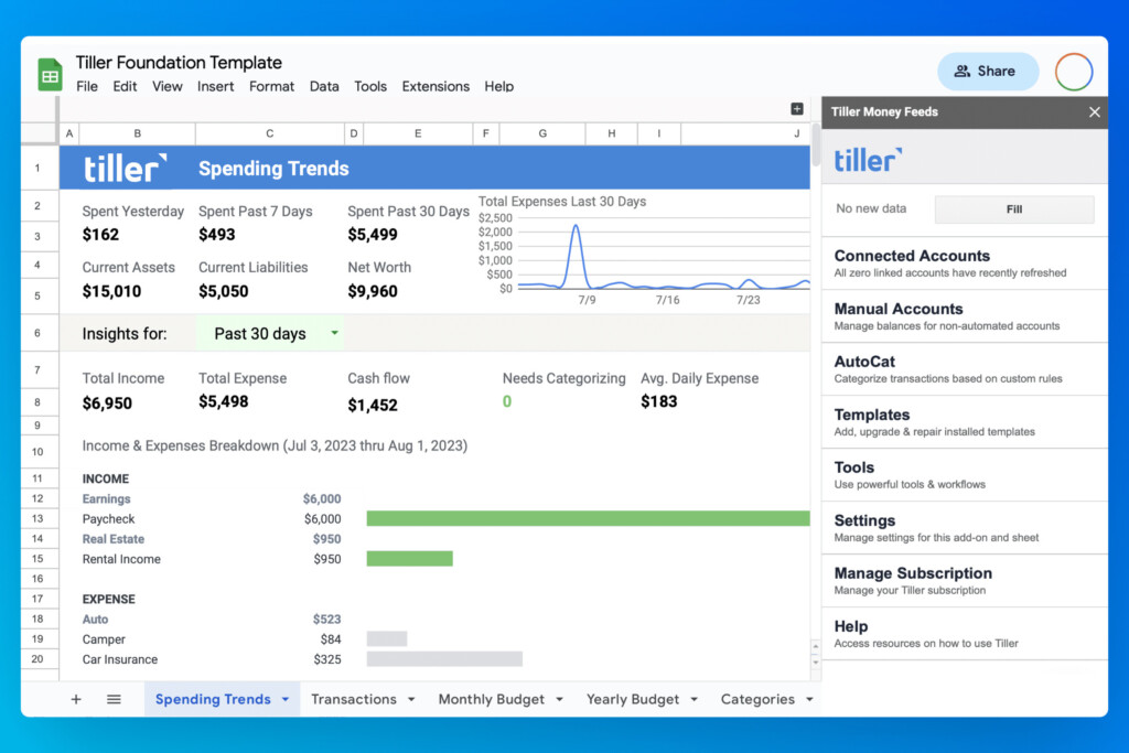 mac personal finance software - tiller