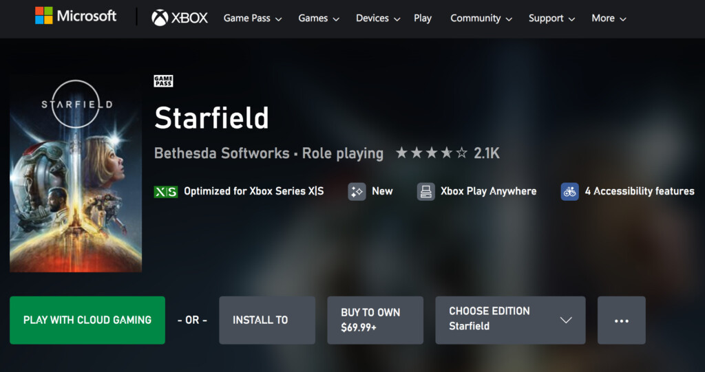 play starfield on mac xbox cloud gaming