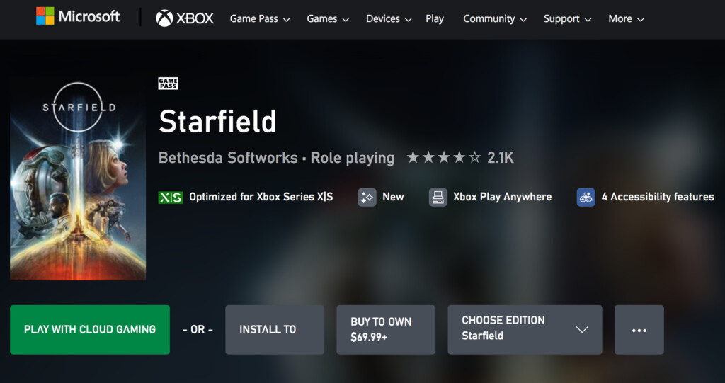 starfield on xbox cloud gaming