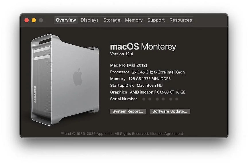 mac pro 5,1 monterey rx6900 xt