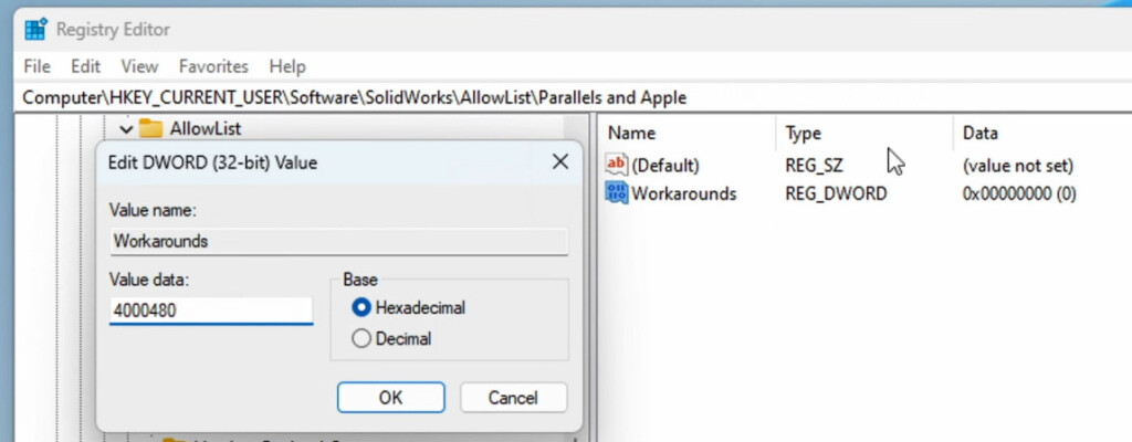 new dword value vendor solidworks mac