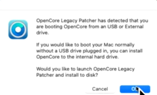opencore legacy patcher complete install