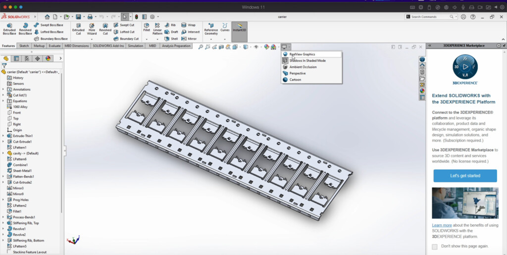 realview in solidworks on mac