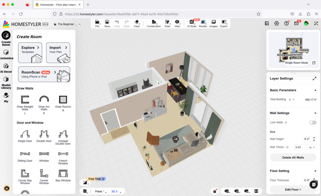 Free, intuitive 3D room planner - Roomle