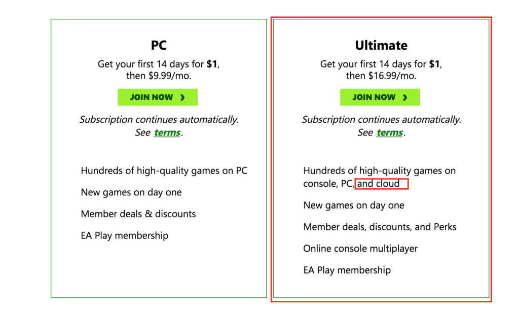 xbox game pass pricing