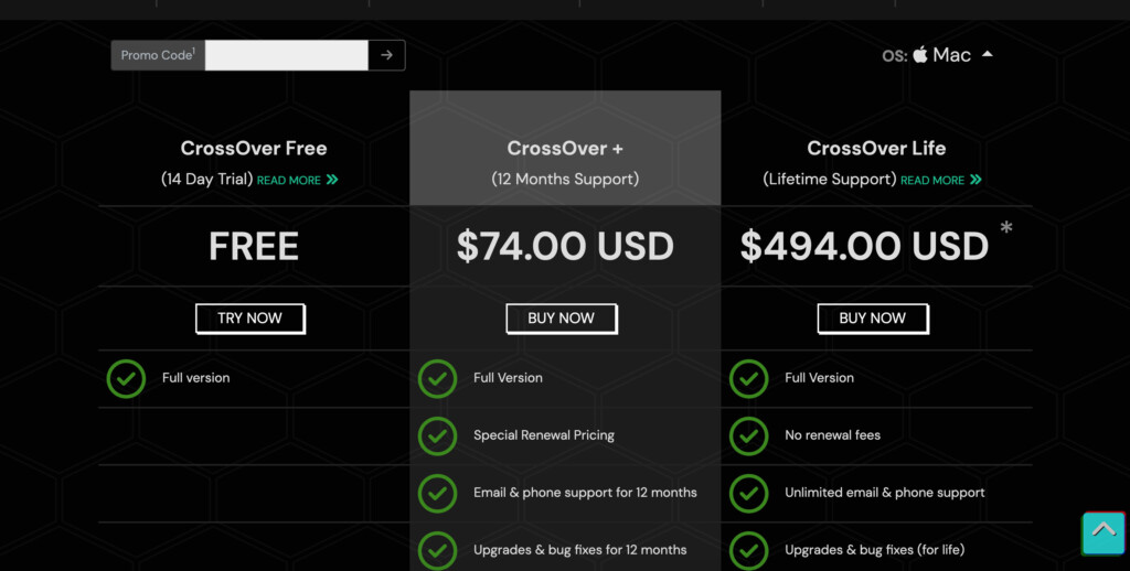 crossover mac pricing