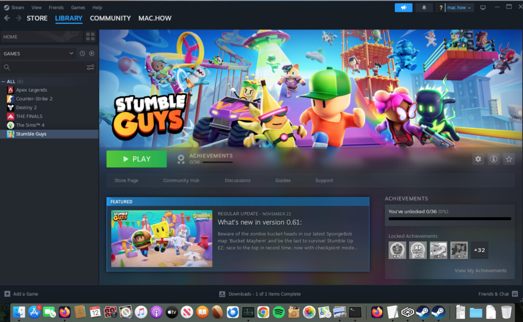 game installed on mac