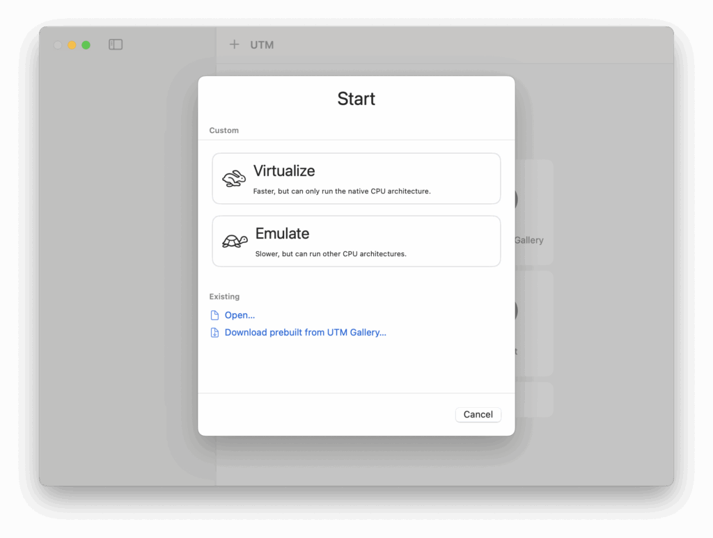 utm for mac virtualize